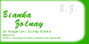 bianka zolnay business card